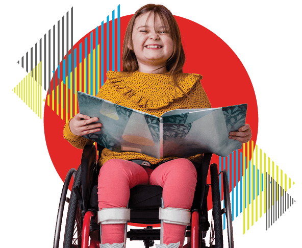 girl in wheel chair reading